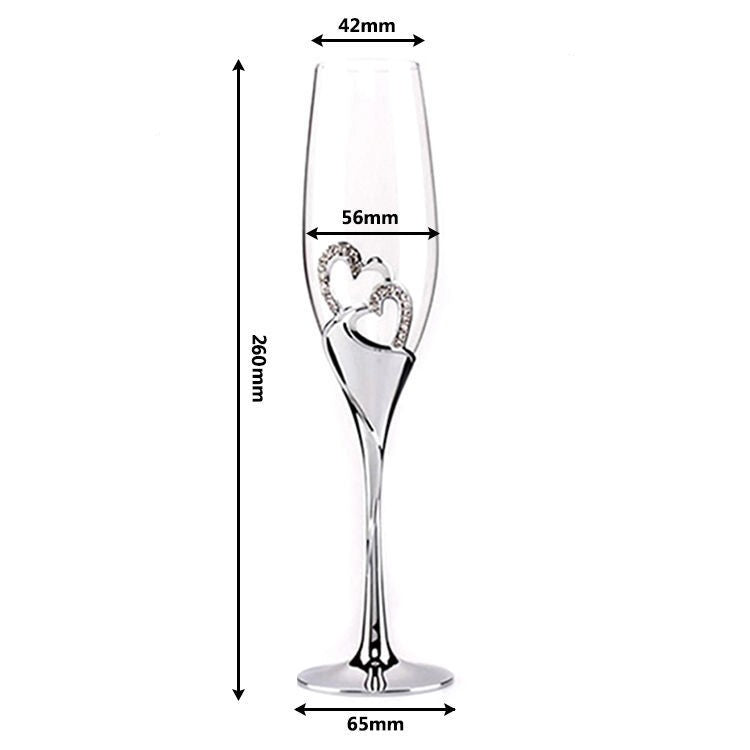 Crystal High Foot Couple Pair Glass Set