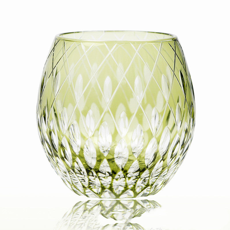 Hand Carved Crystal Whiskey Shot Glass