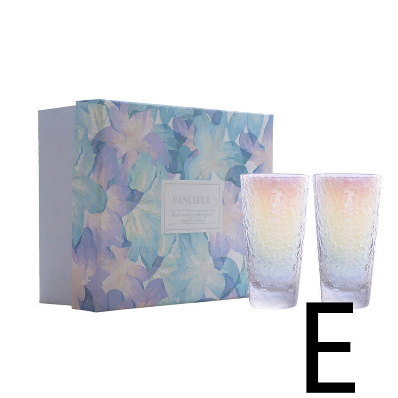 Creative Colorful Hammer Pattern Glass Set