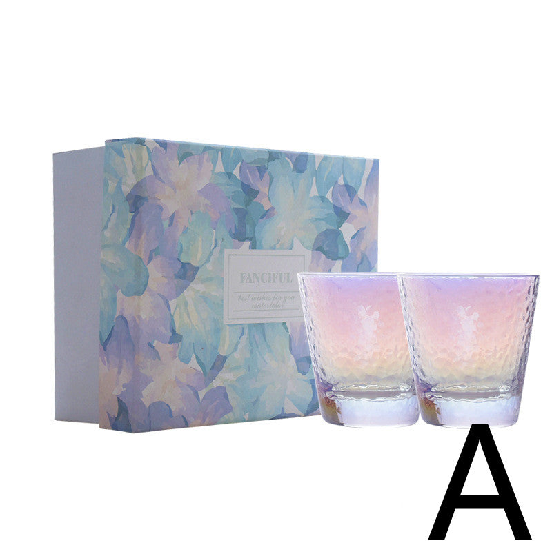 Creative Colorful Hammer Pattern Glass Set