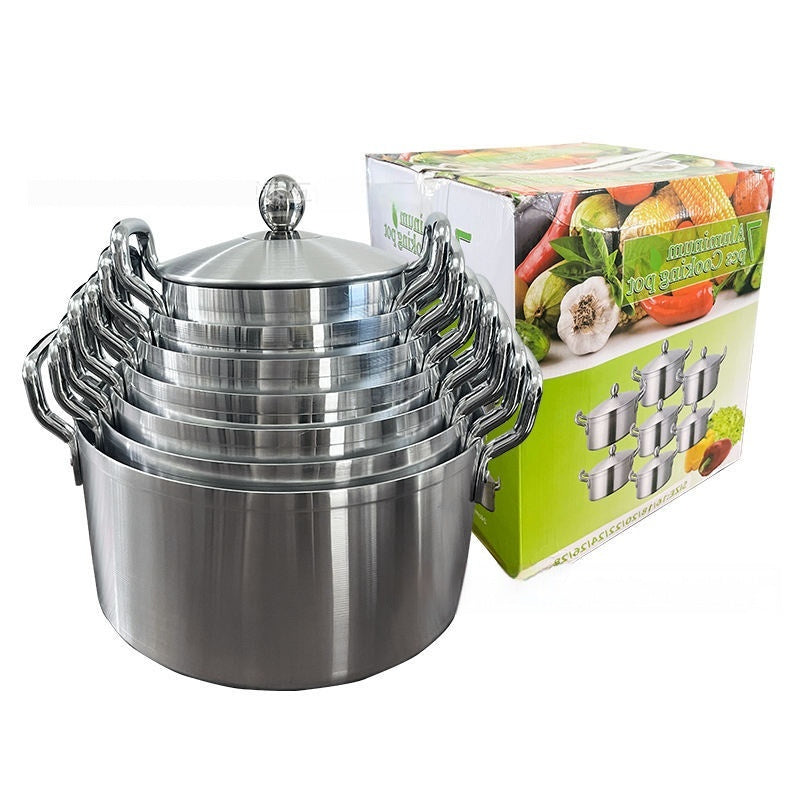 7-piece Kitchen Pot Set Aluminum Suit