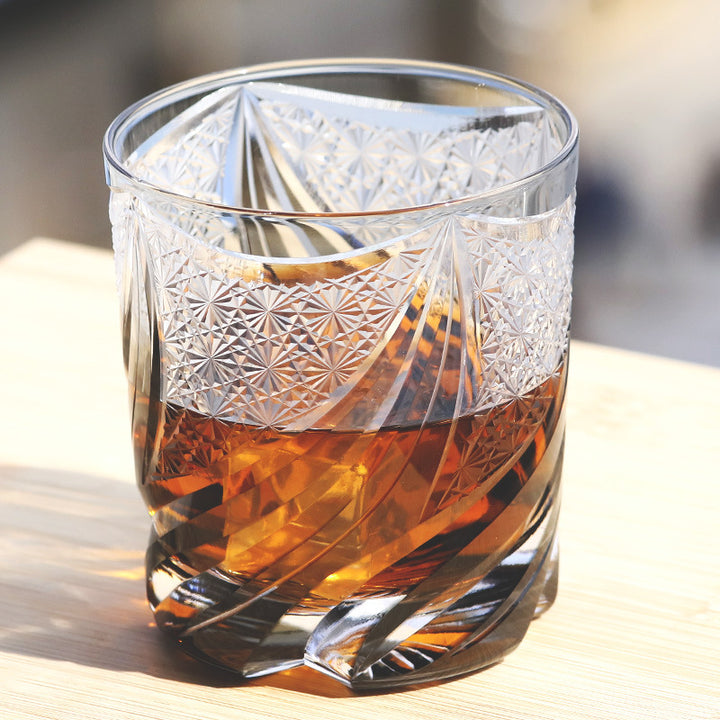 Hand Carved Whiskey Crystal Glass Set