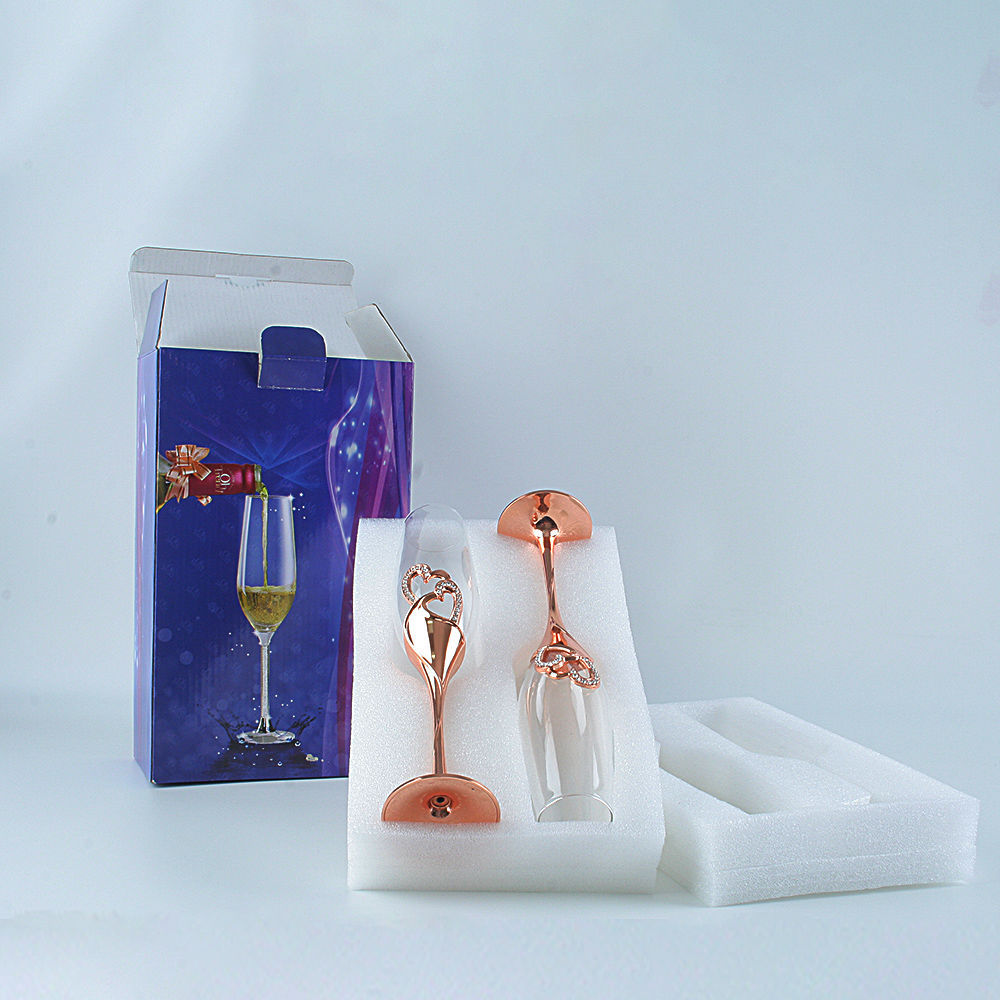 Crystal High Foot Couple Pair Glass Set