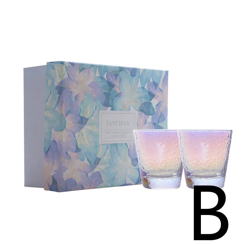 Creative Colorful Hammer Pattern Glass Set